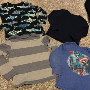 Kids Graphic and Striped Long Sleeve Shirt Set